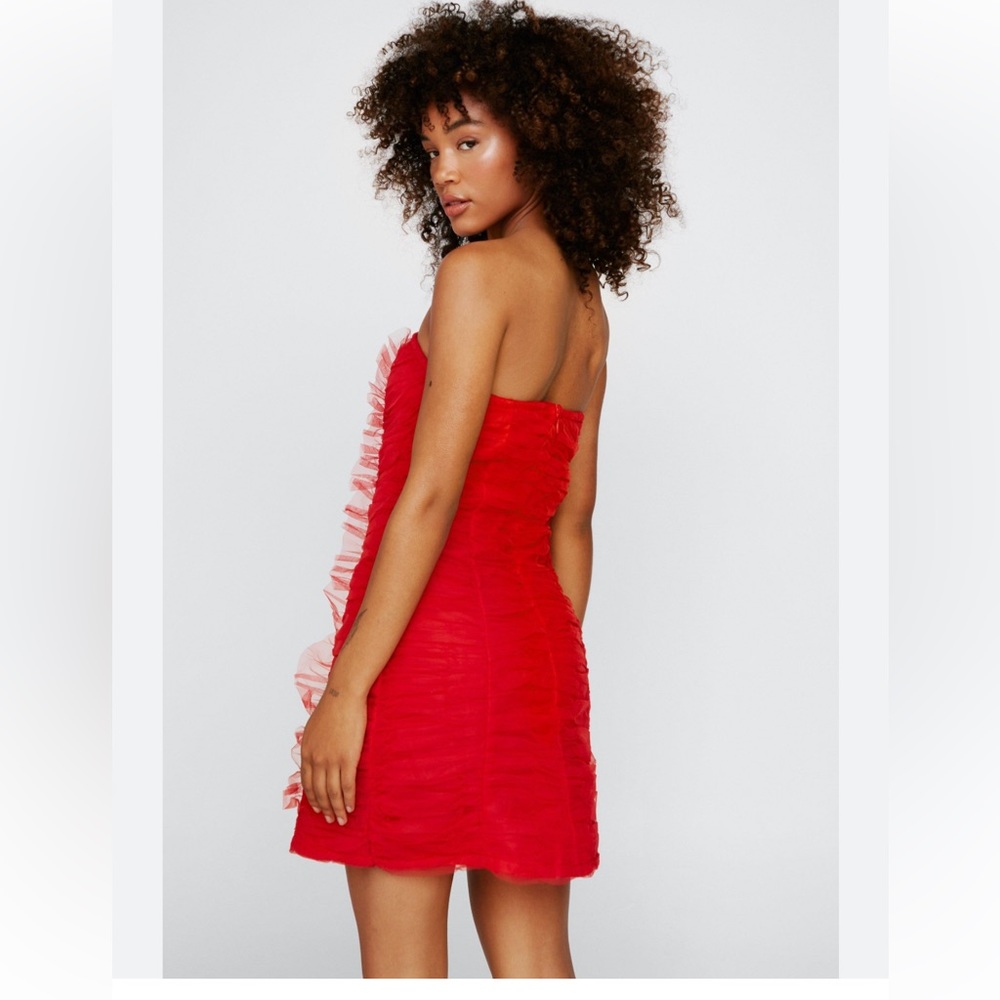 Recycled Tulle Ruched Bandeau Mini Dress Brand New $112 originally